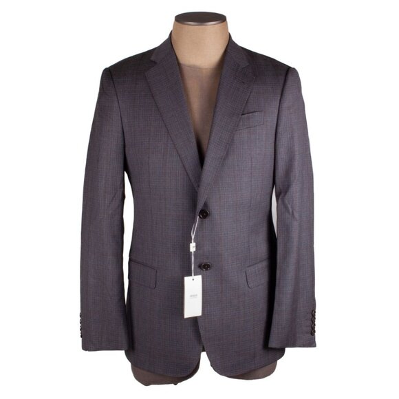 ARMANI COLLEZIONI Gray Wool Checkered Blazer Jacket - Picture 1 of 6